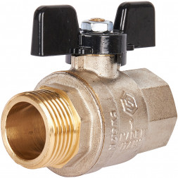 Кран шаровой STOUT полнопроходной, ВР/НР, ручка бабочка 1