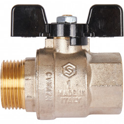 Кран шаровой STOUT полнопроходной, ВР/НР, ручка бабочка 1