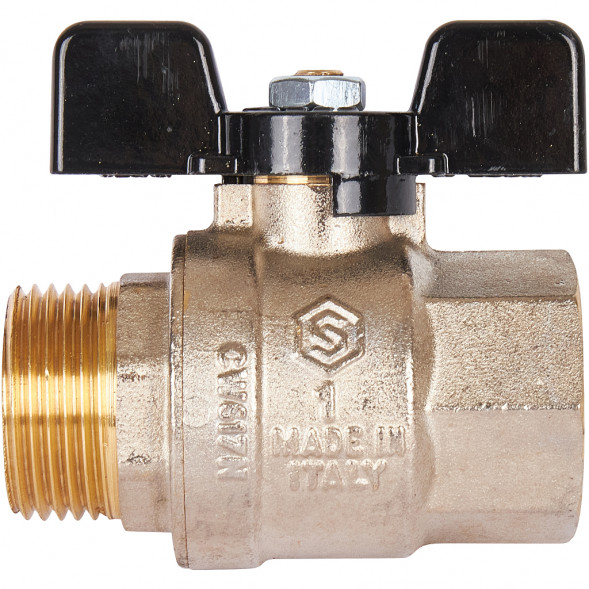 Кран шаровой STOUT полнопроходной, ВР/НР, ручка бабочка 1