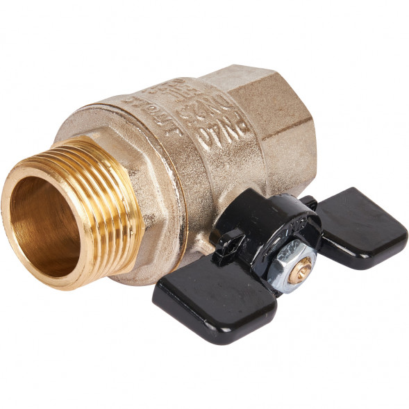 Кран шаровой STOUT полнопроходной, ВР/НР, ручка бабочка 1