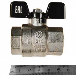 Кран шаровой полнопроходной STOUT ВР/ВР ручка бабочка 3/4