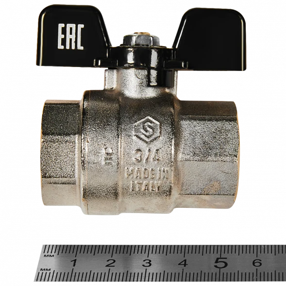 Кран шаровой полнопроходной STOUT ВР/ВР ручка бабочка 3/4