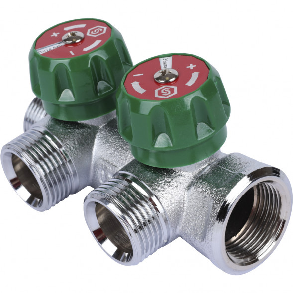 SMB-6850-343402 STOUT Коллектор регулирующий 3/4 , 2 отвода 3/4 ЕК