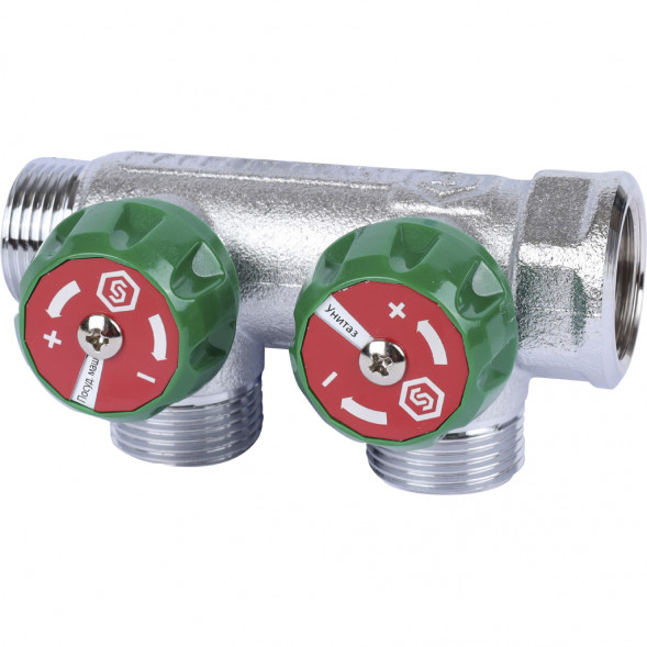 SMB-6850-343402 STOUT Коллектор регулирующий 3/4 , 2 отвода 3/4 ЕК
