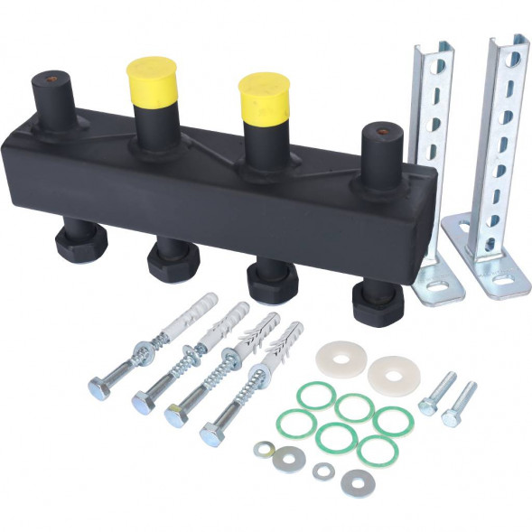 SDG-0016-002502 STOUT Стальной распределительный коллектор 2 отопительных контура. В теплоизоляции DN 20