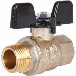 Кран шаровой полнопроходной STOUT ВР/НР, ручка бабочка 1/2