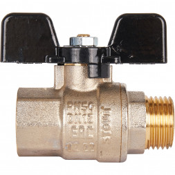 Кран шаровой полнопроходной STOUT ВР/НР, ручка бабочка 1/2