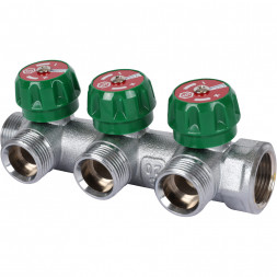 SMB-6850-343403 STOUT Коллектор регулирующий 3/4 , 3 отвода 3/4 ЕК