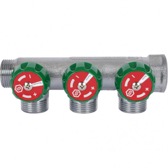 SMB-6850-343403 STOUT Коллектор регулирующий 3/4 , 3 отвода 3/4 ЕК