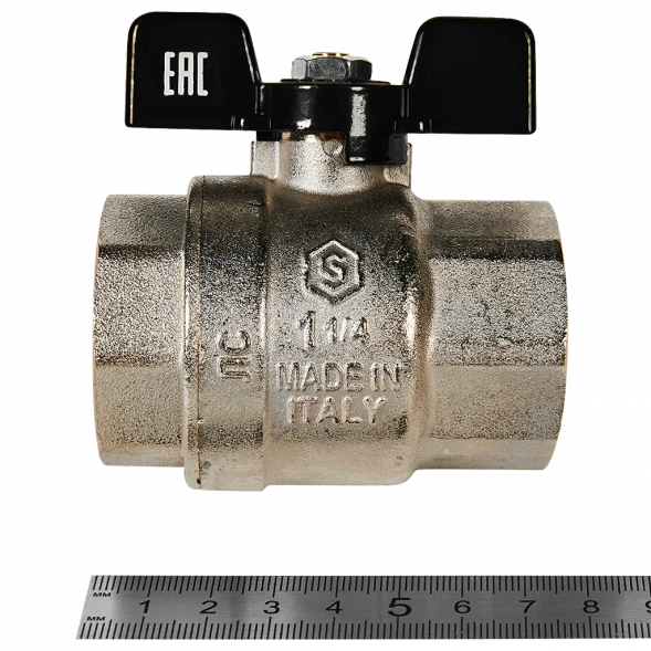 Кран шаровой полнопроходной STOUT ВР/ВР ручка бабочка 1 1/4