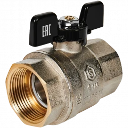 Кран шаровой полнопроходной STOUT ВР/ВР ручка бабочка 1 1/4