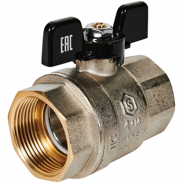 Кран шаровой полнопроходной STOUT ВР/ВР ручка бабочка 1 1/4