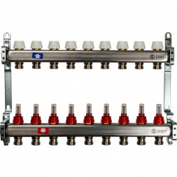 SMS 0917 000009 STOUT Коллектор из нержавеющей стали с расходомерами 9 вых.