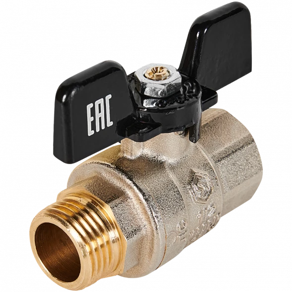 Кран шаровой полнопроходной STOUT ВР/НР ручка бабочка 1/2