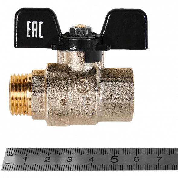Кран шаровой полнопроходной STOUT ВР/НР ручка бабочка 1/2