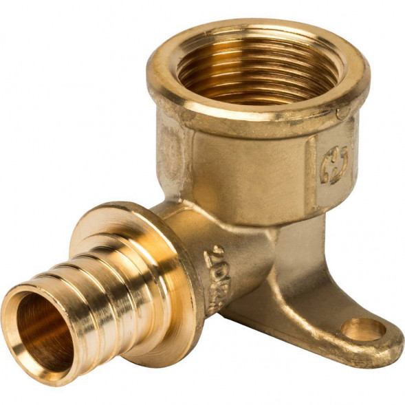 SFA-0009-002034 STOUT Угольник настенный с креплением 20xRp 3/4  для труб из сшитого полиэтилена аксиальный (340023H052028B)