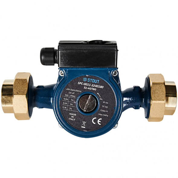 SPC-0011-3240180 STOUT Циркуляционный насос 32-40/180 220/240V 50Hz с латунными гайками G2 x Rp 1 1/4
