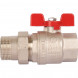 Кран шаровой STOUT полнопроходной с американкой , ВР/НР, ручка бабочка 1 1/4 (EPDM)