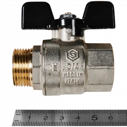 Кран шаровой полнопроходной STOUT ВР/НР ручка бабочка 3/4