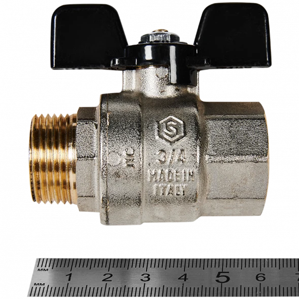 Кран шаровой полнопроходной STOUT ВР/НР ручка бабочка 3/4