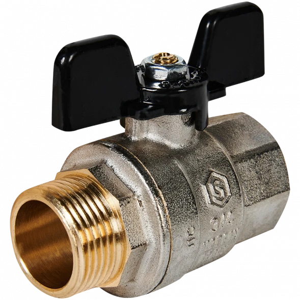 Кран шаровой полнопроходной STOUT ВР/НР ручка бабочка 3/4
