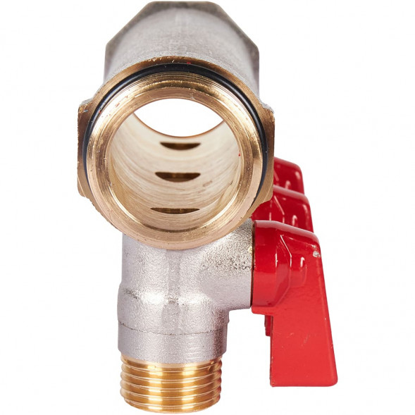 SMB 6210 011203 STOUT Коллектор с шаровыми кранами 1 , 3 отвода 1/2  (красные ручки) (6200R6N1004R3B)