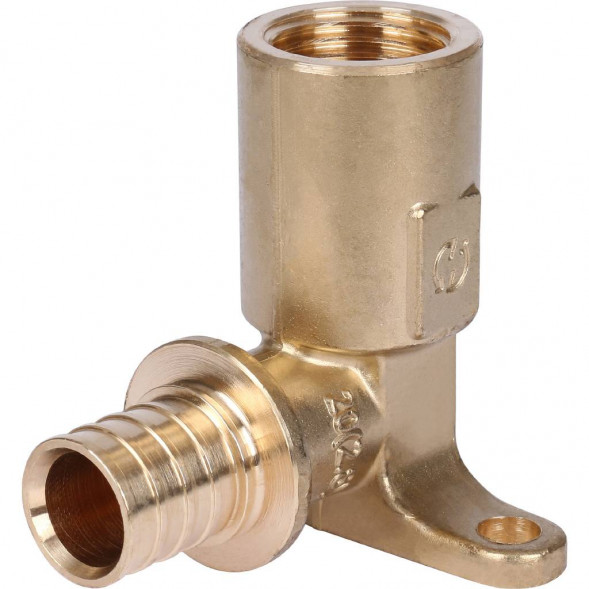 SFA-0032-002012 STOUT Угольник настенный с длинным нарезным патрубком 20-Rp 1/2  для труб из сшитого полиэтилена аксиальный (340023H042057B)