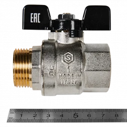 Кран шаровой полнопроходной STOUT ВР/НР ручка бабочка 1