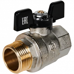 Кран шаровой полнопроходной STOUT ВР/НР ручка бабочка 1