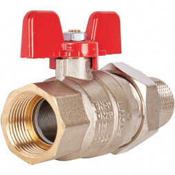 Кран шаровой полнопроходной STOUT с американкой , ВР/НР, ручка бабочка 3/4 (EPDM)