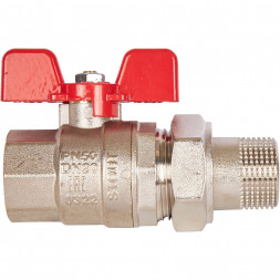 Кран шаровой полнопроходной STOUT с американкой , ВР/НР, ручка бабочка 3/4 (EPDM)