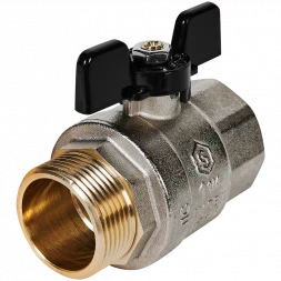 Кран шаровой полнопроходной STOUT ВР/НР ручка бабочка 1 1/4