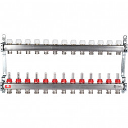SMS 0917 000013 STOUT Коллектор из нержавеющей стали с расходомерами 13 вых.