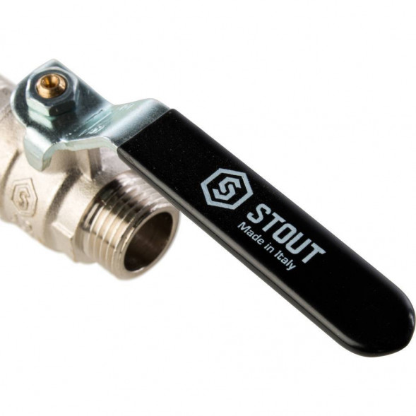 Кран шаровой STOUT полнопроходной, НР/НР, ручка рычаг 1/2