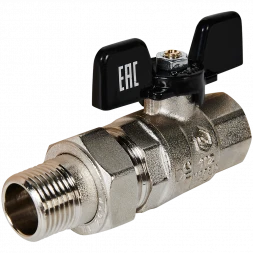 Кран шаровой полнопроходной с американкой STOUT ВР/НР ручка бабочка 1/2