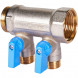 SMB 6211 011202 STOUT Коллектор с шаровыми кранами 1 , 2 отвода 1/2  (синие ручки) (6200R6N1004B2B)