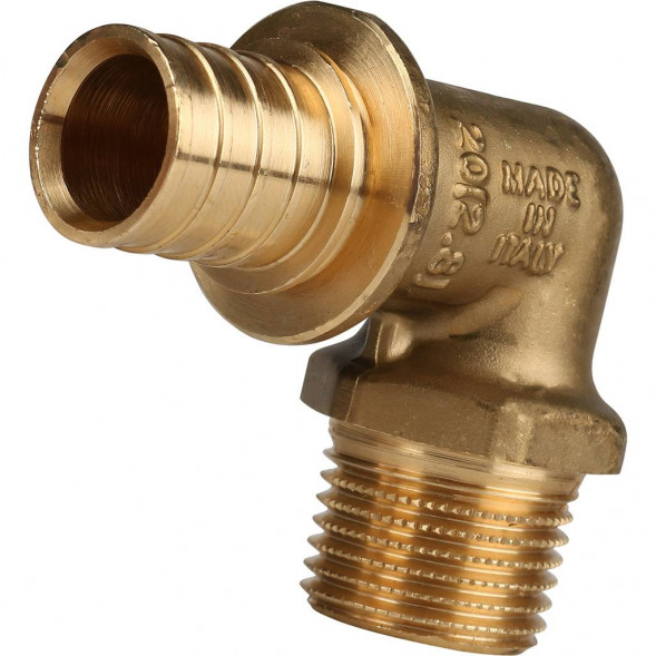 SFA-0005-002012 STOUT Угольник-переходник с наружной резьбой 20xR 1/2  для труб из сшитого полиэтилена аксиальный (340021H042028B)