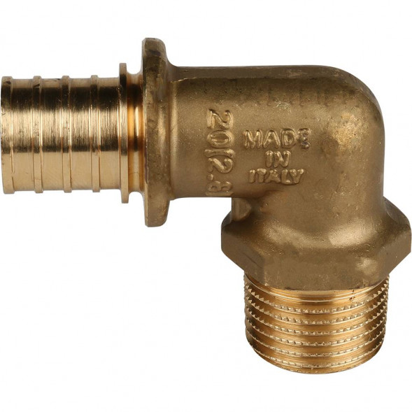 SFA-0005-002012 STOUT Угольник-переходник с наружной резьбой 20xR 1/2  для труб из сшитого полиэтилена аксиальный (340021H042028B)