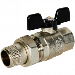 Кран шаровой полнопроходной с американкой STOUT ВР/НР ручка бабочка 3/4