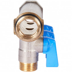 SMB 6211 341203 STOUT Коллектор с шаровыми кранами 3/4 , 3 отвода 1/2  (синие ручки) (6200R6N0504B3B)