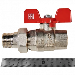 Кран шаровой полнопроходной с американкой STOUT ВР/НР ручка бабочка 1/2 (EPDM)