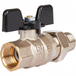 Кран шаровой полнопроходной STOUT ВР/НР, ручка бабочка 1/2, американка