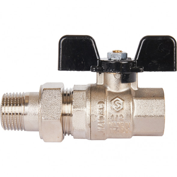 Кран шаровой полнопроходной STOUT ВР/НР, ручка бабочка 1/2, американка