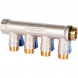 SMB 6211 341204 STOUT Коллектор с шаровыми кранами 3/4 , 4 отвода 1/2  (синие ручки) (6200R6N0504B4B)