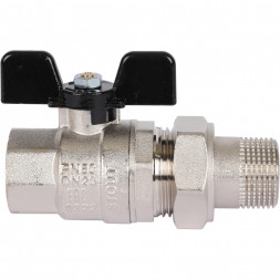 Кран шаровой полнопроходной STOUT ВР/НР, ручка бабочка 3/4, американка