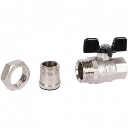 Кран шаровой полнопроходной STOUT ВР/НР, ручка бабочка 3/4, американка