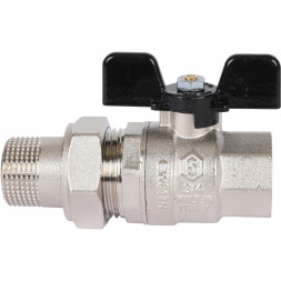Кран шаровой полнопроходной STOUT ВР/НР, ручка бабочка 3/4, американка
