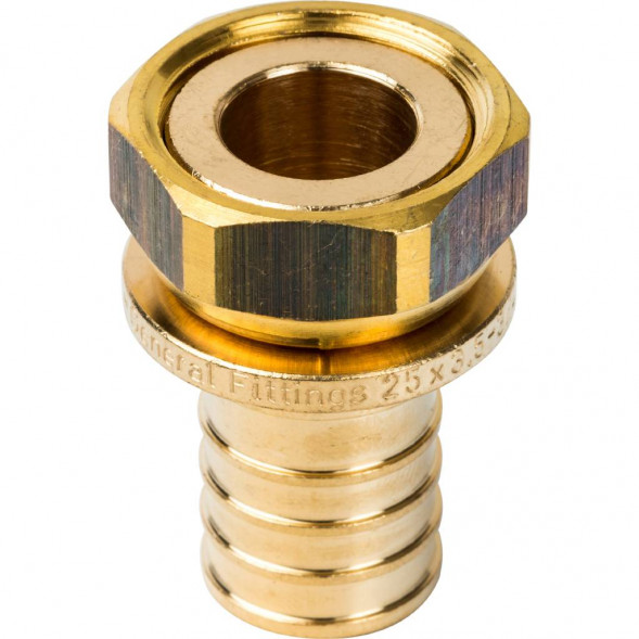 SFA-0019-002534 STOUT Переходник с накидной гайкой 25xG 3/4  для труб из сшитого полиэтилена аксиальный (3400C7H052535B)