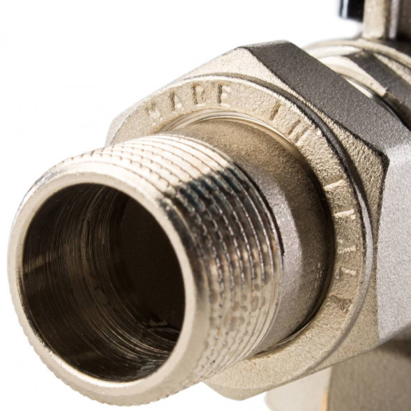 Кран шаровой полнопроходной STOUT угловой, ВР/НР, ручка бабочка 3/4, американка