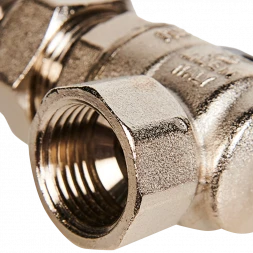 Кран шаровой полнопроходной угловой с американкой STOUT ВР/НР ручка бабочка 1/2